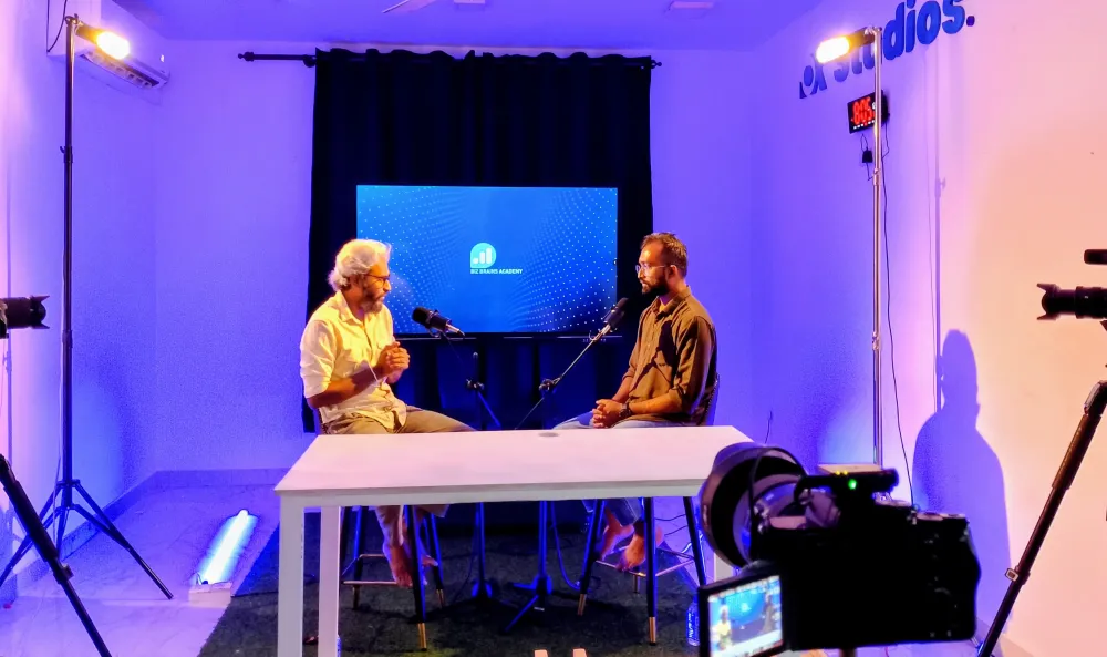 Recording the Biz Brains podcast