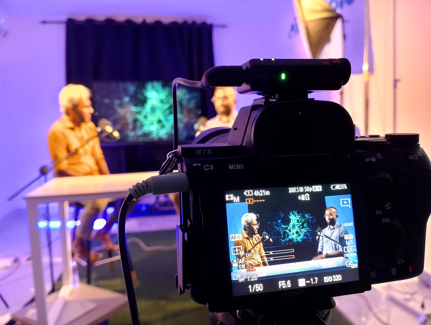 Behind the scenes of a Biz Brains Academy podcast recording